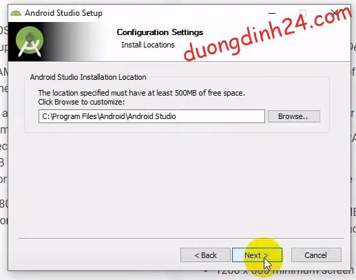 Hướng dẫn cài đặt Android Studio và SDK tool - duongdinh24.com
